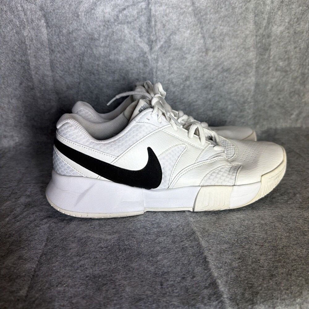 Nike Court Lite 4 Women's size 10 White Black Leather Tennis shoes FD6575 100